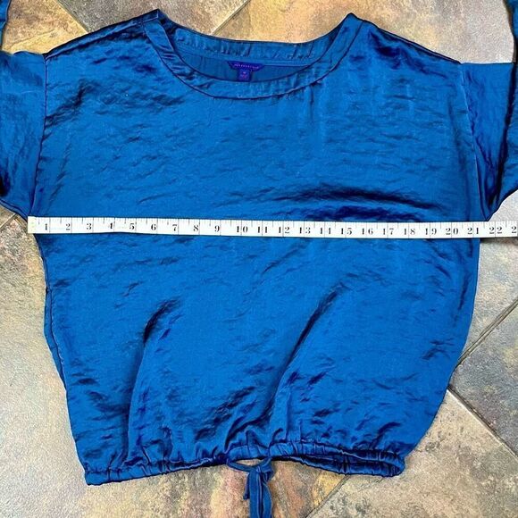 Aeropostale Blue Long Sleeve Blouse Tie Bottom M - Picture 8 of 10